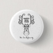 Neujahrsmagie der Schwarzweißrinder Button (Vorderseite)