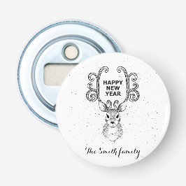 Neujahrsmagie der Schwarzweißrinder Flaschenöffner