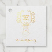 Neujahrsmagie der Schwarzweißrinder Geschenkanhänger (Vorderseite)