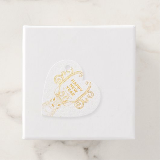 Neujahrsmagie der Schwarzweißrinder Geschenkanhänger (Mit Box)