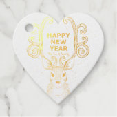 Neujahrsmagie der Schwarzweißrinder Geschenkanhänger (Vorderseite)