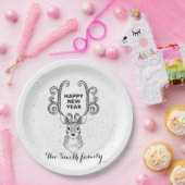 Neujahrsmagie der Schwarzweißrinder Pappteller (Party)