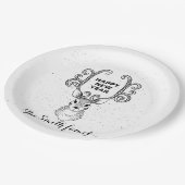 Neujahrsmagie der Schwarzweißrinder Pappteller (Schrägansicht)