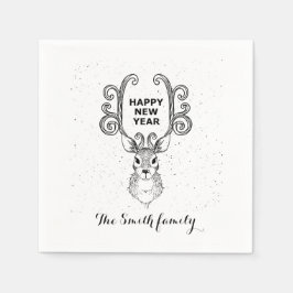 Neujahrsmagie der Schwarzweißrinder Serviette