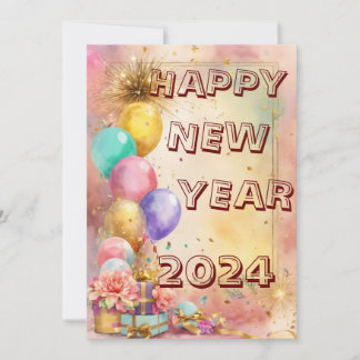 Neujahrsmagie mit Balloons & Crackers-Karte Feiertagskarte