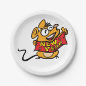 Neujahrsmaus Pappteller (Vorderseite)