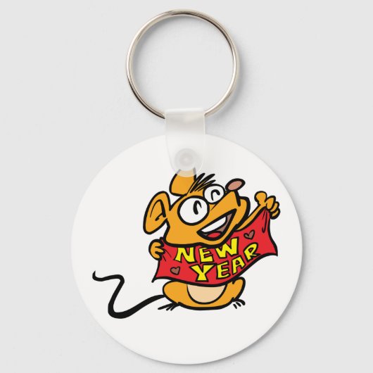 Neujahrsmaus Schlüsselanhänger (Vorderseite)