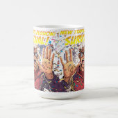 Neujahrsmission: Überleben! Lustige Comicfigur Kaffeetasse (Mittel)