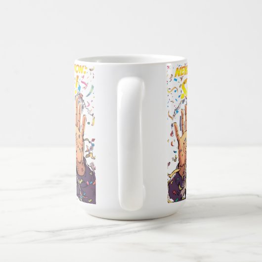 Neujahrsmission: Überleben! Lustige Comicfigur Kaffeetasse (Henkel)