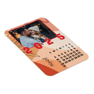 Neujahrsmonat August 2025 Kalender Familienfoto Magnet