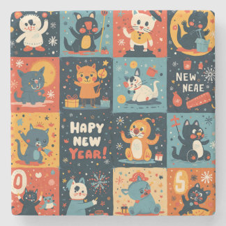 Neujahrsmuster Untersetzer