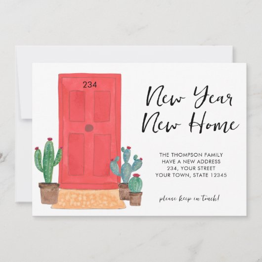 Neujahrsneugründung der Zuhause Ankündigung (Vorderseite)