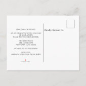 Neujahrsneugründung der Zuhause Ankündigungspostkarte (Rückseite)