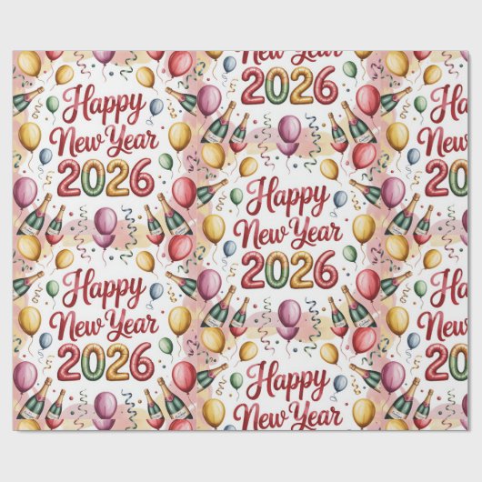 Neujahrspapier 2026 Geschenkpapier (Flach)