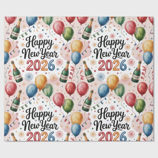 Neujahrspapier 2026 geschenkpapier (Flach)
