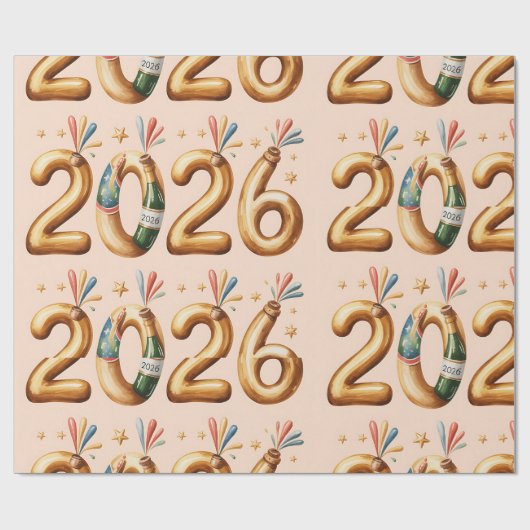 Neujahrspapier 2026 geschenkpapier (Flach)