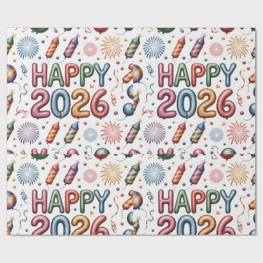 Neujahrspapier 2026 geschenkpapier (Flach)