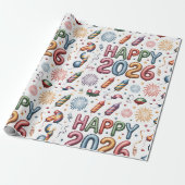 Neujahrspapier 2026 geschenkpapier (Ungerollt)