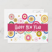 Neujahrsparty! Coole Funkkreise Feiertagspostkarte (Vorne/Hinten)