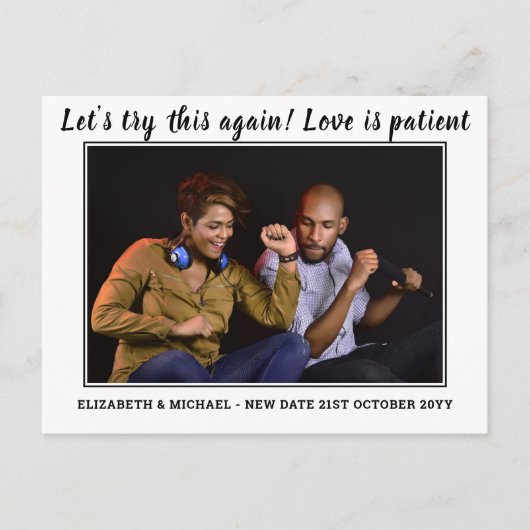 Neujahrsplanwechsel Foto Hochzeit Postkarte (Vorderseite)