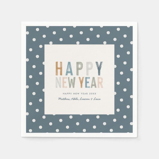 Neujahrspolka Punkt moderne Grafik Serviette (Vorderseite)