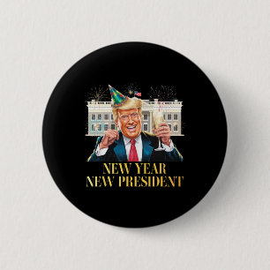 Neujahrspräsident Funny Trump Silvester P Button