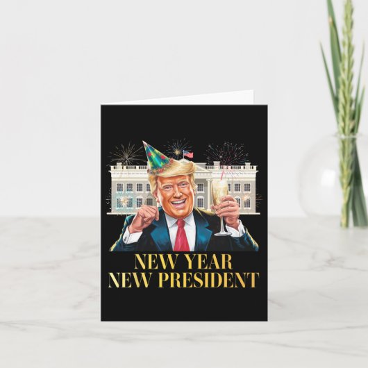 Neujahrspräsident Funny Trump Silvester P Karte (Vorderseite)