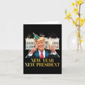 Neujahrspräsident Funny Trump Silvester P Karte (Gelbe Blume)