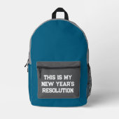 Neujahrsresolution Bedruckter Rucksack (Vorderseite)