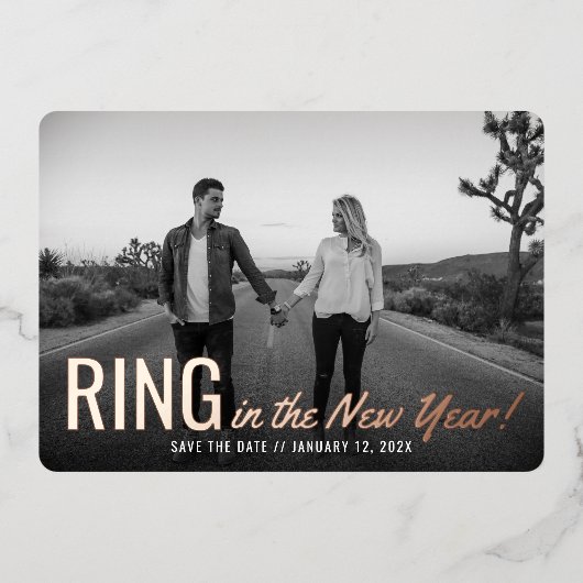 Neujahrsring Save the Date Folieneinladung (Vorderseite)