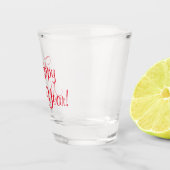 Neujahrsrotes Skript Schnapsglas (Rechts)