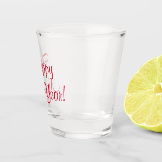 Neujahrsrotes Skript Schnapsglas (Rechts)