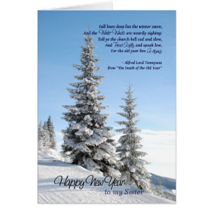 Neujahrsschnee auf Koniferen für Sister Tennyson G