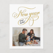 Neujahrsschwangerschaft ankündigungspostkarte (Vorderseite)