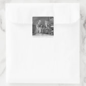Neujahrstag 1807 quadratischer aufkleber (Tasche)