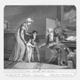Neujahrstag, 1807 quadratischer aufkleber