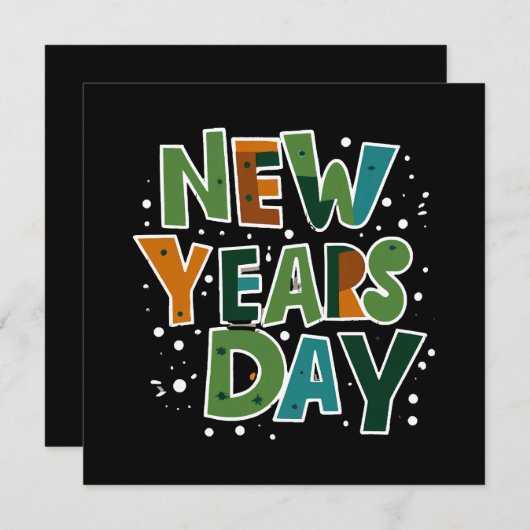 Neujahrstag Einladung (Vorne/Hinten)