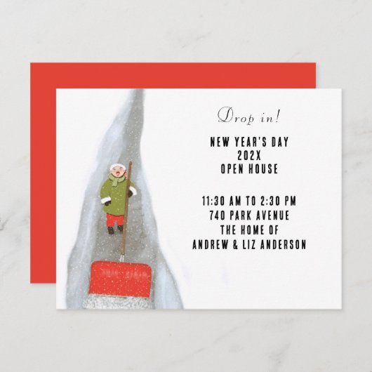 Neujahrstag Einladung (Vorne/Hinten)
