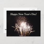 Neujahrstag Feuerwerk Postkarte (Vorne/Hinten)