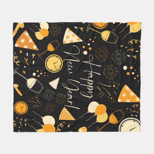 Neujahrstag Fleecedecke (Vorderseite (Horizontal))