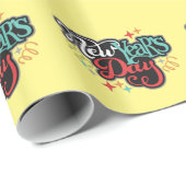 Neujahrstag Geschenkpapier (Rolleneckpunkt)