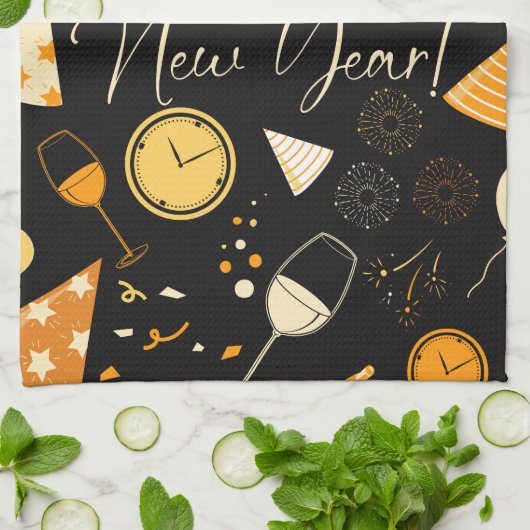 Neujahrstag Geschirrtuch (Gefaltet)