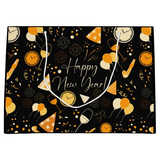 Neujahrstag Große Geschenktüte (Vorderseite)