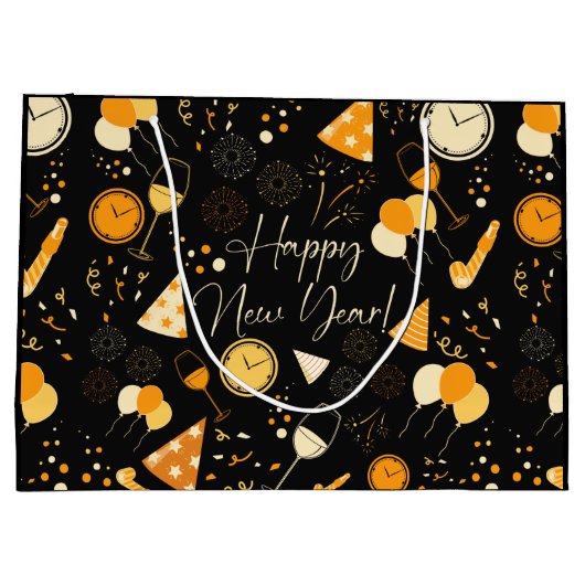 Neujahrstag Große Geschenktüte (Rückseite)