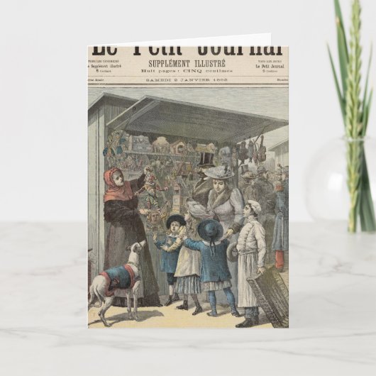 Neujahrstag in Paris Feiertagskarte (Vorderseite)