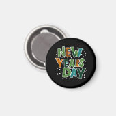 Neujahrstag Magnet (Vorderseite/Rückseite)