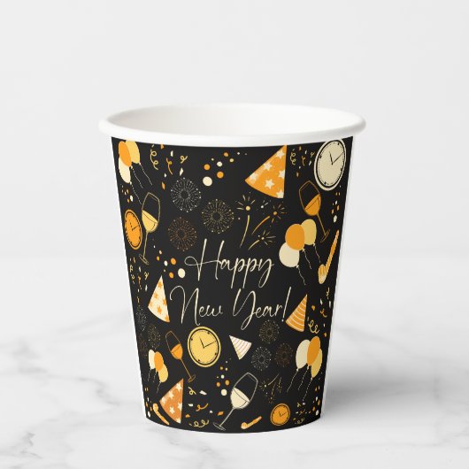 Neujahrstag Pappbecher (Vorderseite)