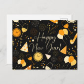 Neujahrstag Postkarte (Vorne/Hinten)