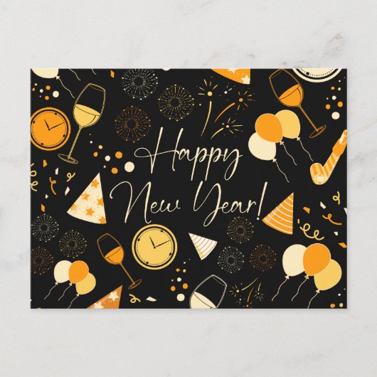 Neujahrstag Postkarte (Vorderseite)