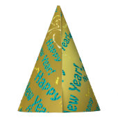 Neujahrstext in Goldpapier-Hut Partyhütchen (Rückseite)